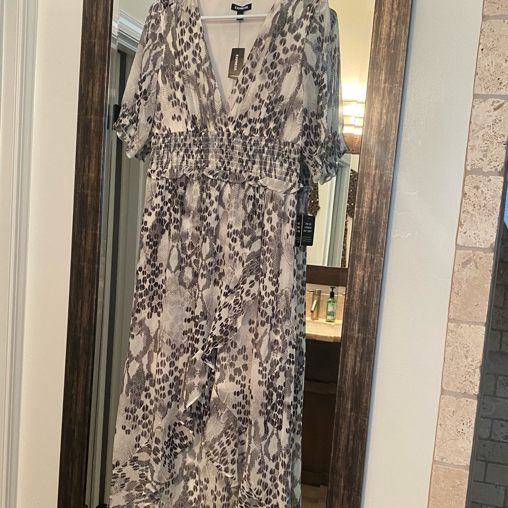 Black and white leopard dress